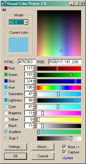 Visual Color Picker Screenshot